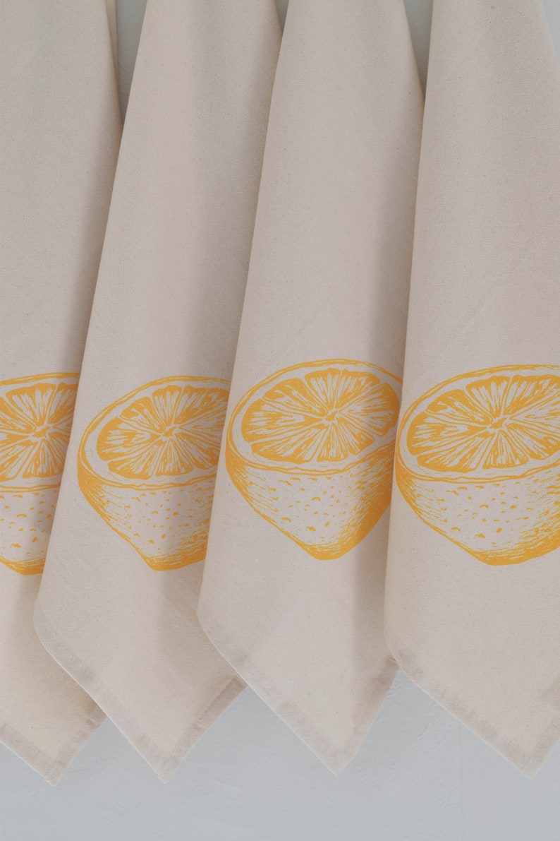 Citrus Napkins Lemons Set of 4 Organic Cotton Etsy