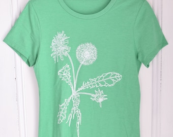 Women's Dandelion T-Shirt: Organic Recycled Tri-Blend Botanical Tee