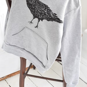 Kids Crow Hoodie Youth Sweatshirt Animal Print Kids Pullover Hoodie Unisex Bird Print Kid's Apparel image 4