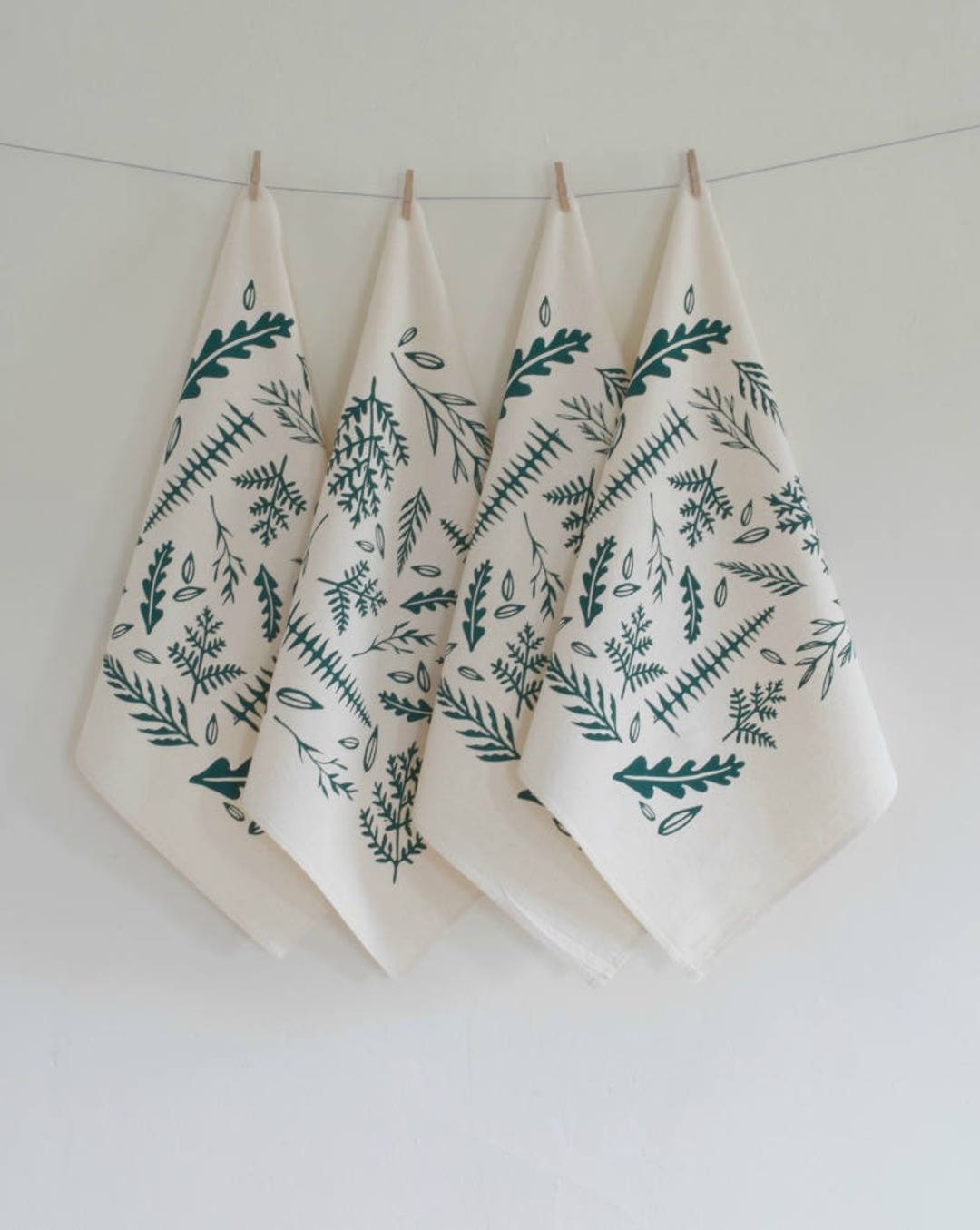 Cloth Napkins Set of 4 Organic Cotton Lavender Botanical Print Unpaper  Towels Washable Reusable Eco Friendly Table Setting 