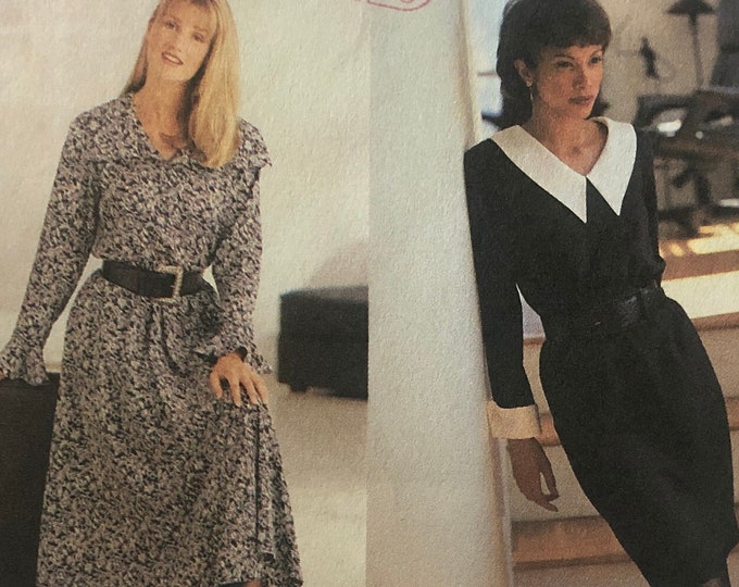 Simplicity 8726 Pattern UNCUT 1990s Blouson Dress Pilgrim Collar Ruffle ...
