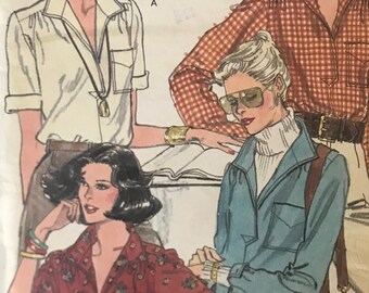 Simplicity 6727 Pattern Simplicity 6727 Pattern CUT Complete 1970s Vintage Stretch Knit Blouse ...