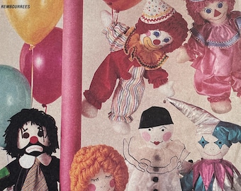 McCalls 3501 Pattern UNCUT 1980s Vintage Craft Clownin' Around Clown Dolls Yarn Hair Mix and Match Face Lace Trim Metallic Details VA