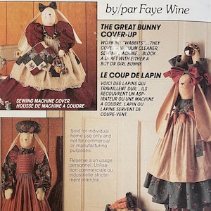 McCalls 5985 Pattern UNCUT 1990s Vintage Faye Wine Bunny Great Cover Up Vacuum Cleaner Sewing Machine Draft Door Hanger & Draft Bunnies
