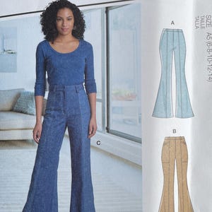 May include: McCall's sewing pattern M8007 showing a woman in a denim outfit. The pattern includes multiple view options with simple instructions. The size is A5 (6-8-10-12-14). The hashtag is #RemiMcCalls.