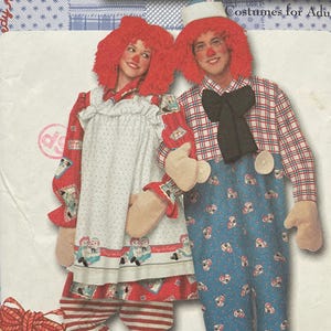 Cartamodello Simplicity 9370 NON TAGLIATO Vintage Anni 2000 Classici Costumi Raggedy Ann e Andy per Adulti Abiti Ragdoll Taglia XS-XL Va