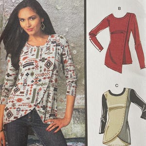 May include: McCall's sewing pattern featuring a woman wearing a printed top and jeans. The pattern includes multiple view options with simple instructions. The text "#HaleyMcCalls" is visible.