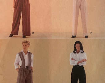 Patrón McCalls 9550 SIN CORTAR Vintage 1990s Clásico Ajuste Pantalones Perfectos 3 Horas Pantalones Plisados Pierna Recta Cónica Talla 18 VA