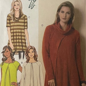 May include: A sewing pattern for four different tops. The pattern is for sizes extra small, small, and medium. The pattern is from Butterick and is labelled "Fast & Easy".