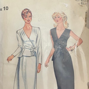May include: A vintage sewing pattern for a dress, featuring two models wearing different styles. The pattern is for size 10 and is from Butterick pattern number 4186. The pattern is designed by Richard Warren.