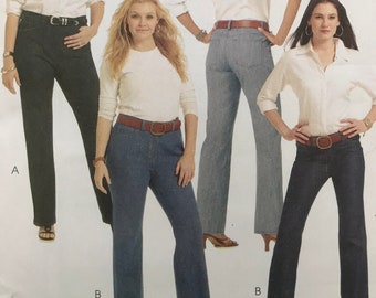 McCalls M5894 5894 Pattern UNCUT Palmer Pletsch  The Perfect Jean Denim Pants Carrier Straight Boot Legged Size 8-16 18-24 VA