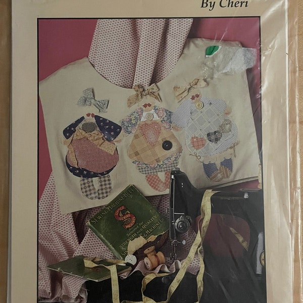 Button Babies 6268 Quilting Pattern Packet UNCUT 1990s Cute as a Button Present Country Collar by Cheri Mix Match Contrast Fabric