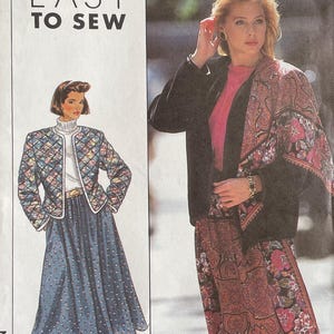 May include: Simplicity sewing pattern number 9416, size A, with all sizes included. The pattern features two women wearing skirts and jackets. The text "Easy to Sew" is printed on the pattern.