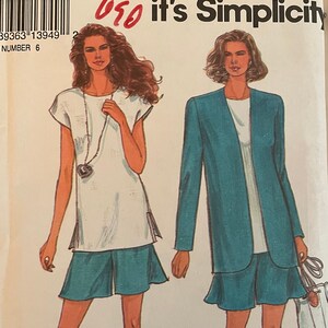 May include: A sewing pattern for a dress and jacket. The pattern is for sizes 6-16. The pattern is called "It's SO EASY 650 it's Simplicity".