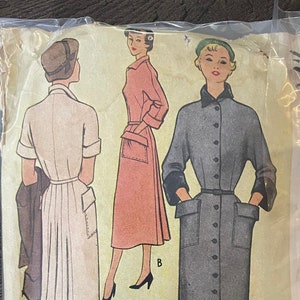 May include: Vintage sewing pattern for a dress, featuring three illustrations of women wearing different styles of dresses. The pattern number is 8314, size 14, bust 32, 85c. The pattern is printed on a white background with a light brown border.