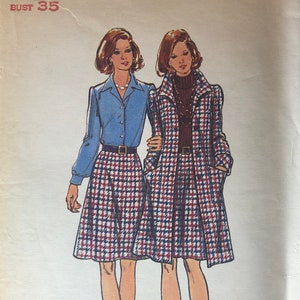 May include: Vintage sewing pattern for a skirt and coat. The pattern is for size 12 1/2 and bust 35 inches. The pattern is from Butterick, the fashion one, and is number 3274. The price is £1.25.