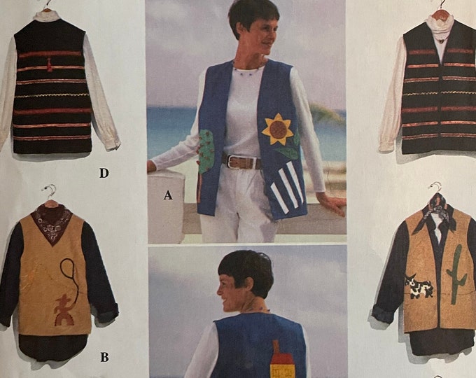 Simplicity 9666 Pattern UNCUT 1990s Vintage Decorate a Vest Lined Vests ...