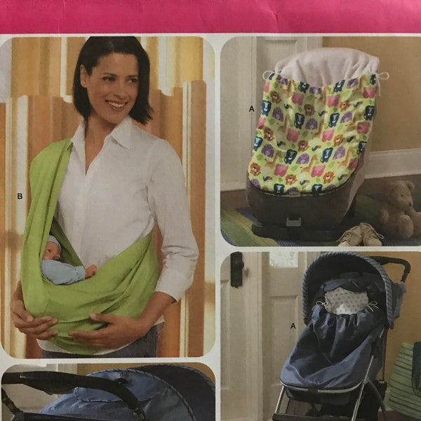 Simplicity 3712 Pattern UNCUT Baby Accessories by Andrea Schewe Stroller or Car Seat Bunting Sling and Travel Changing Pad IL