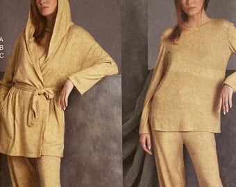 Vogue V1975 1975 Pattern UNCUT Easy Loose Fitting Jacket Dropped Shoulders Lined Hood Side Seam Pockets Mitered Corners Pants Size XS-XXL