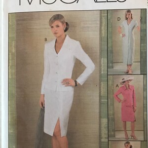 May include: McCall's pattern for a dress with three different styles. The pattern is for sizes 10-12-14-16. The pattern is called "Dress Alternatives".