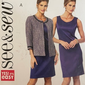 See & Sew B5769 5769 Pattern UNCUT Easy Loose Fitting Sheath Dress Princess Seams Knee Length Loose Fitting Jacket Size 8 10 12 14 16