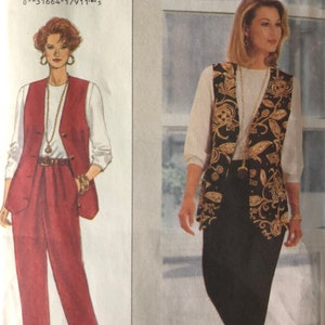 May include: A sewing pattern for a waistcoat and trousers. The pattern is from Butterick and is labelled "Fast & Easy". The pattern number is 3159 and the size is 18-20-22.