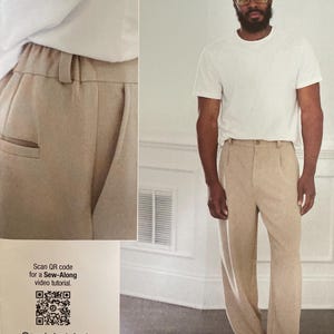 Know Me ME2106 2106 Pattern UNCUT Norris Danta Ford Mimi G Mens Floor Length Pants Waistband Button Fly Zipper Loops Welt Size 34-42 44-52