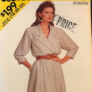 May include: A vintage Butterick sewing pattern, featuring a woman in a light-coloured dress with a belt. The pattern is labelled "See & Sew 6055" and includes the text "VERY EASY / TRÈS FACILE". The size is C (UK 20-24).