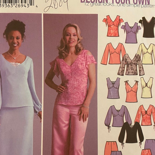 Simplicity 5445 Pattern UNCUT Design Your Own V Neck Slip Style Bodie Top Lace and Lace Up Options Pants and Maxi Skirt Size 8 10 12 14