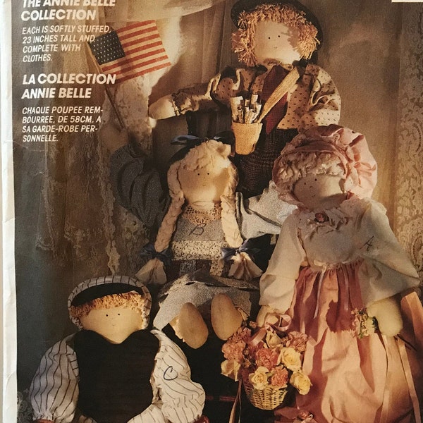 McCalls 5126 Pattern Annie Belle 23" Cloth Doll Collection by Debbie Field Old Time Turn of the Century Clothes UNCUT  IL