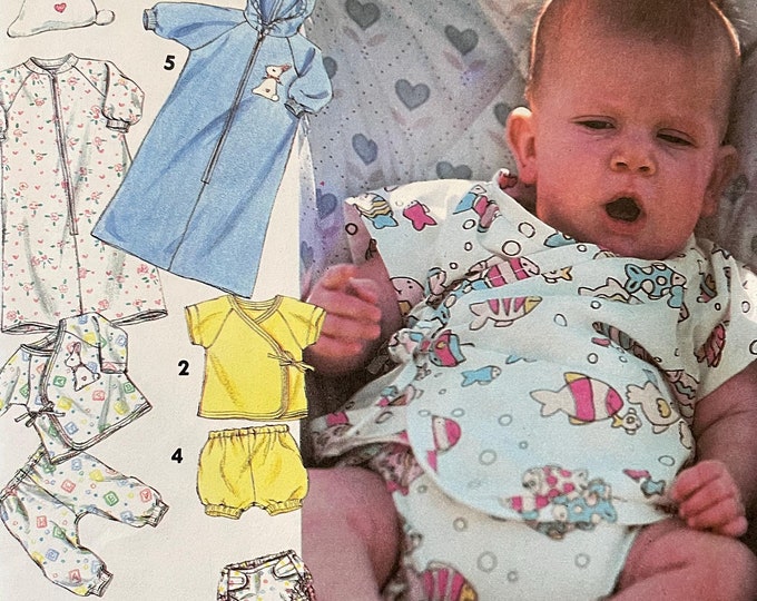 Simplicity 7523 Pattern UNCUT 1990s Vintage Baby Overlock Layette ...