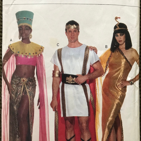 Butterick 3587 P447 447 Pattern UNCUT Vintage 1990s Adult Costume Roman Emperor and Egyptian Queen Pharaoh or Princess - Size Xs S M L