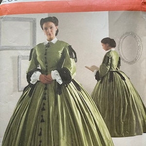Simplicity 2887 Pattern UNCUT Historical Civil War Antebellum Era Day Travel Dress by Kay Gnagey the Museum Curator Size 8 10 12 14 UNCUT