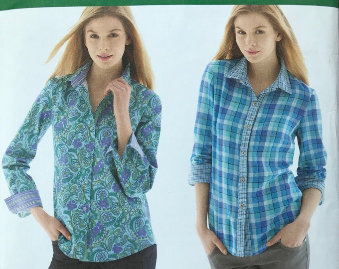 Simplicity 1538 Pattern UNCUT Button Down Collared Shirt Long Sleeves ...