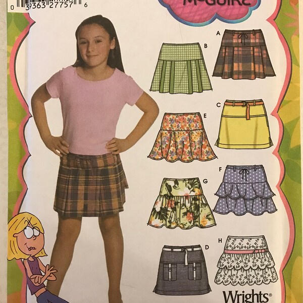 Simplicity 5084 Pattern Lizzie McGuire Mini Skirts Contour Waist Hip Yoke with Ruffle Pleat and Pocket Option Size 8 10 12 14 16  UNCUT