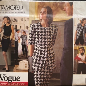 Vogue 2920 Pattern UNCUT 1990s Vintage Career Wardrobe Tamotsu American Designer Sleeveless Dress Top Jacket Skirt Shorts Pants Size 6 8 10
