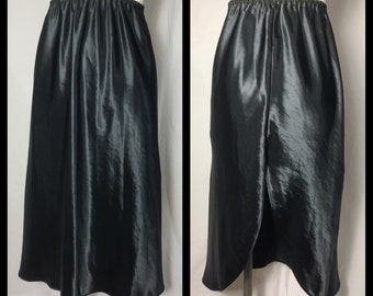 black satin half slip
