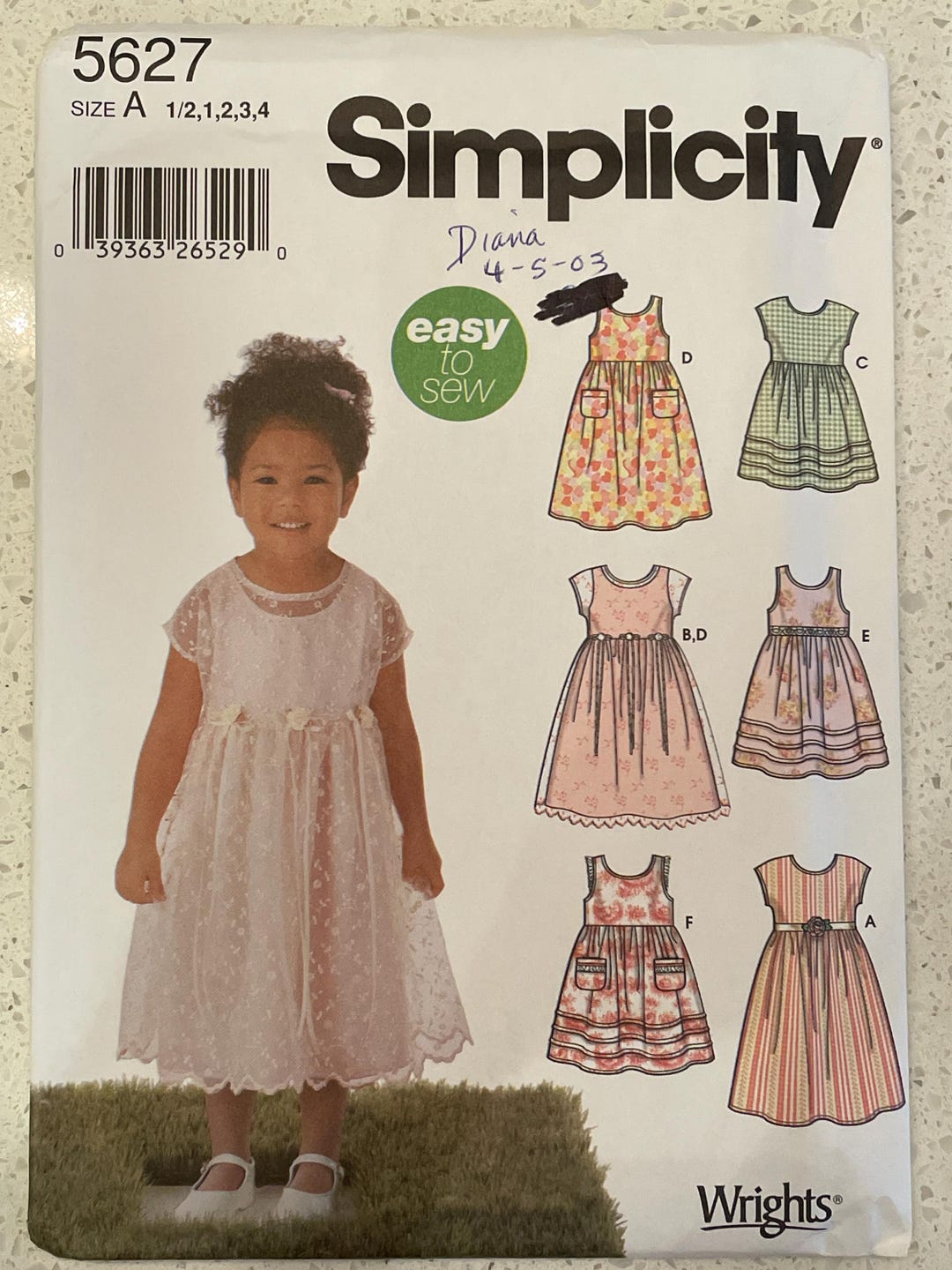 Little Red Simplicity Pattern Simplicity 5627 Pattern UNCUT Vintage 2000s Easy Little Girl's Fit ...