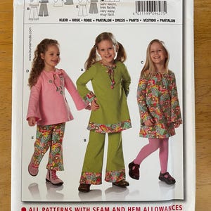 May include: Burda Easy sewing pattern number 9627 for girls' clothing. The pattern includes instructions for a dress, pants, and a top. The pattern is available in sizes 3-8. The pattern is easy to sew and includes seam and hem allowances.