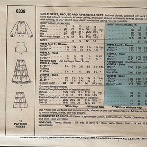 Mccalls 6338 Pattern UNCUT Tween Girls Easy Prairie Style Pullover ...