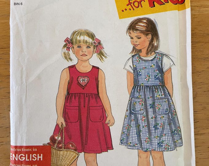 Simplicity 7569 Pattern UNCUT 1990s Vintage for Kids Girl's Easy to Sew ...