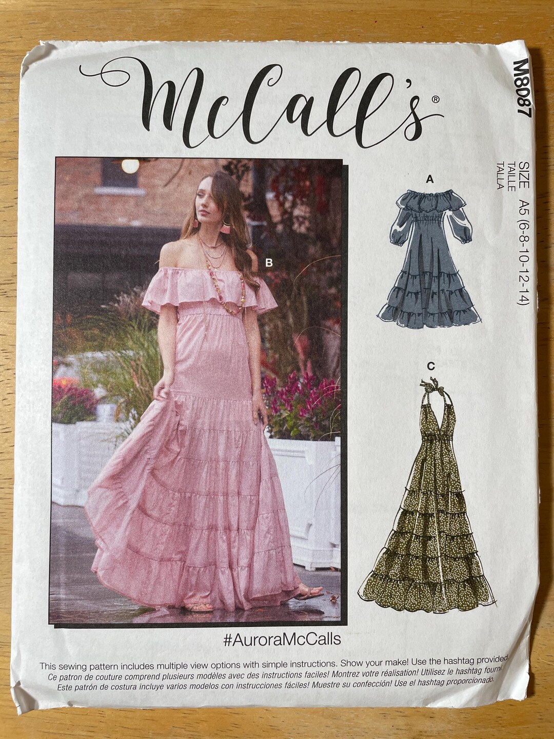 Mccalls M8087 8087 Pattern UNCUT Aurora Easy Elastic off Shoulder ...