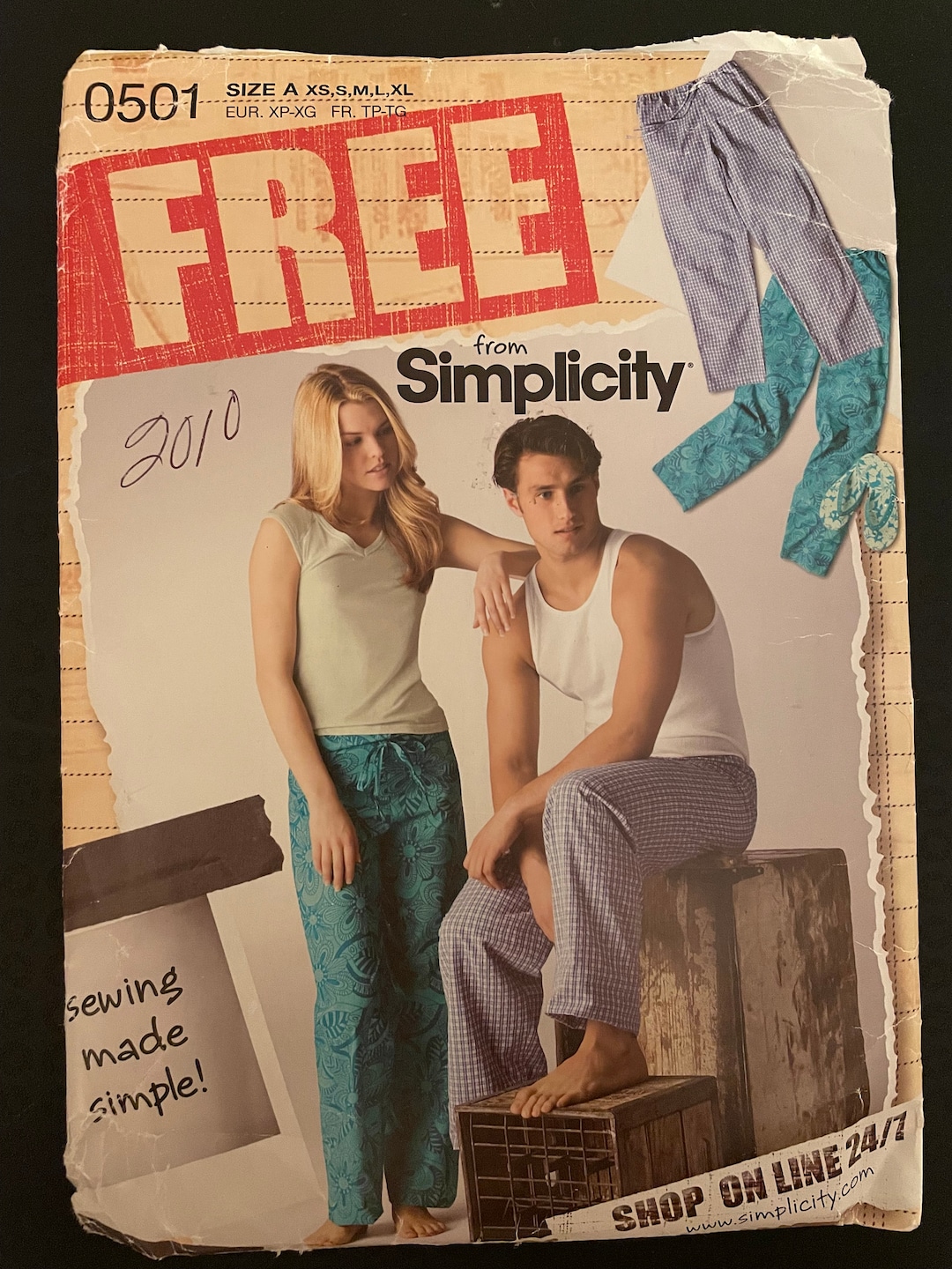Simplicity 0501 Pattern UNCUT Free Sewing Made Simple Mans Womans ...