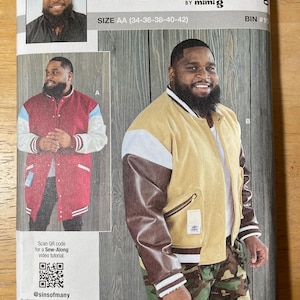 Know Me ME2010 2010 Pattern UNCUT Sins of Many Mimi G Lined Bomber Jacket Contrast Sleeves Rib Knit Bands Size 34-42 44-52