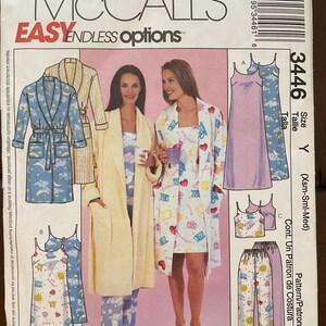 May include: A sewing pattern for a nightgown, pajamas, and a robe. The pattern is for sizes X-Small, Small, and Medium. The pattern is from McCall's Easy Endless Options.
