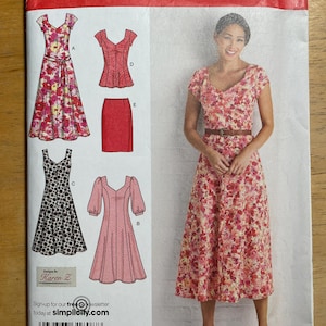 Simplicity 2917 Pattern UNCUT Sweetheart Neck Fit Flare Princess Seam Dress Top Skirt Karen Z Size 10 12 14 16 18 OR 20 22 24 26 28 Ca VA