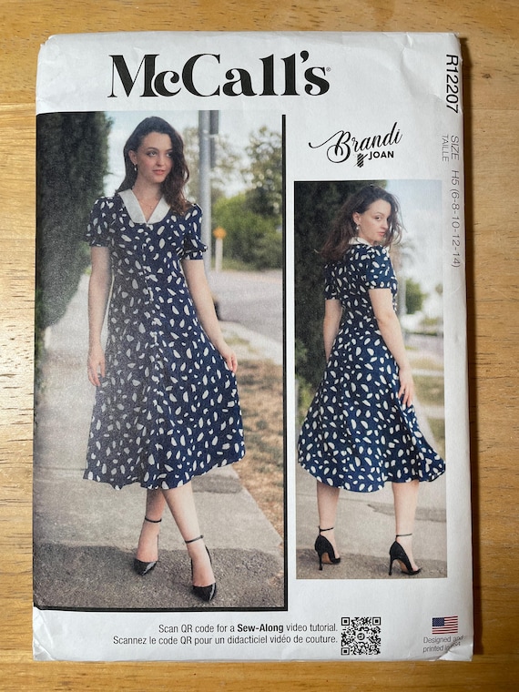 Mccalls M8525 8525 12207 Pattern UNCUT Brandi Joan Midi Length Fit Flare Dress Contrast Collar Short Sleeve Size 6-14 16-24 - Etsy Mccalls M8525 8525 12207 Pattern UNCUT Brandi Joan Midi Length Fit Flare Dress Contrast Collar Short Sleeve Size 6-14 16-24 - Etsy