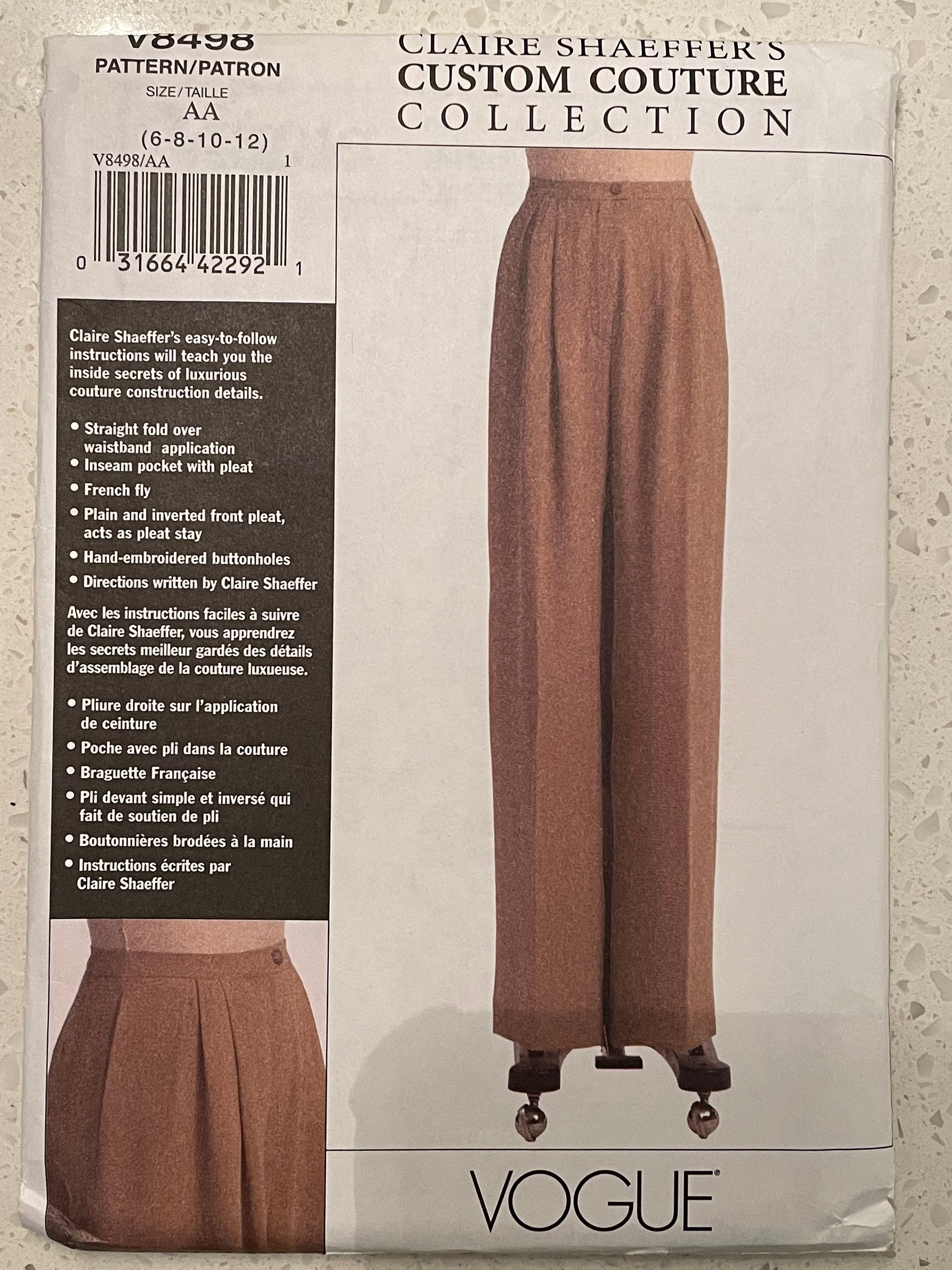 Vogue V8498 8498 Pattern UNCUT 2000s Claire Shaeffer's