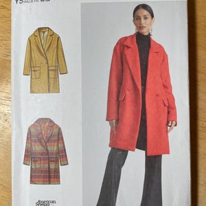 Simplicity S9854 9854 Veste croisée sans coupe avec motif Col cranté Coutures princesse Poches plaquées Longueur genou Droite 8-16 ans 18-26 ans