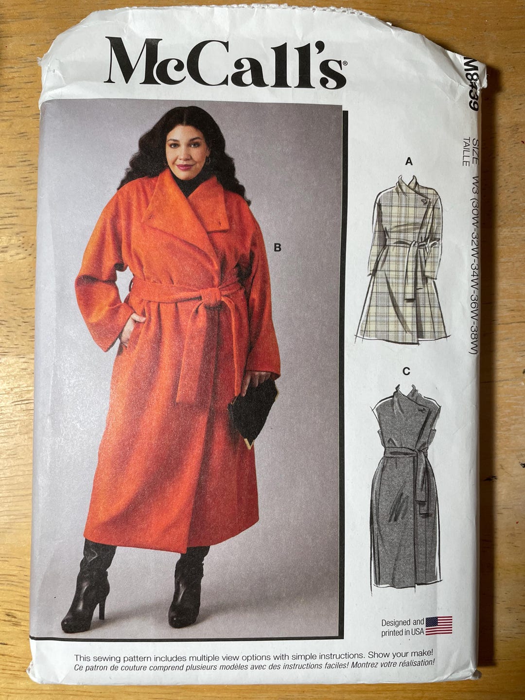 Pattern 8439 Mccalls M8439 8439 Pattern UNCUT High Collar Coat Vest Dropped ...